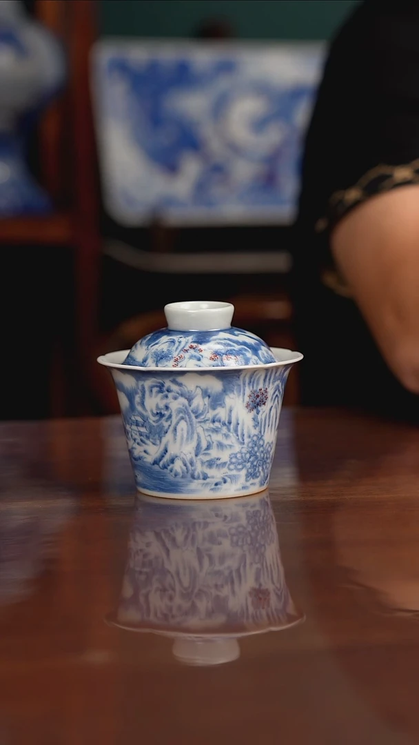 景琳藏青花北派山水