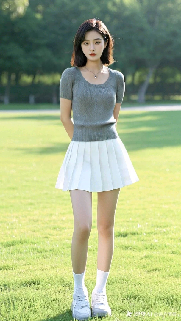 灰色U领短袖针织T恤女夏季新款温柔修身显瘦短上衣t恤短款洋气