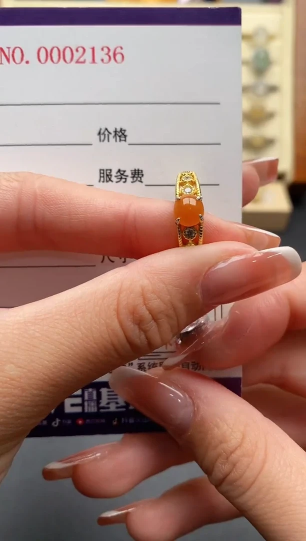 银S925镶嵌戒指翡翠444444+6