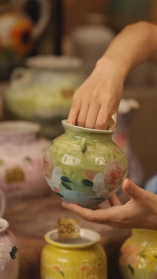 陶瓷378景德镇设计师手作花器摆件侘寂风