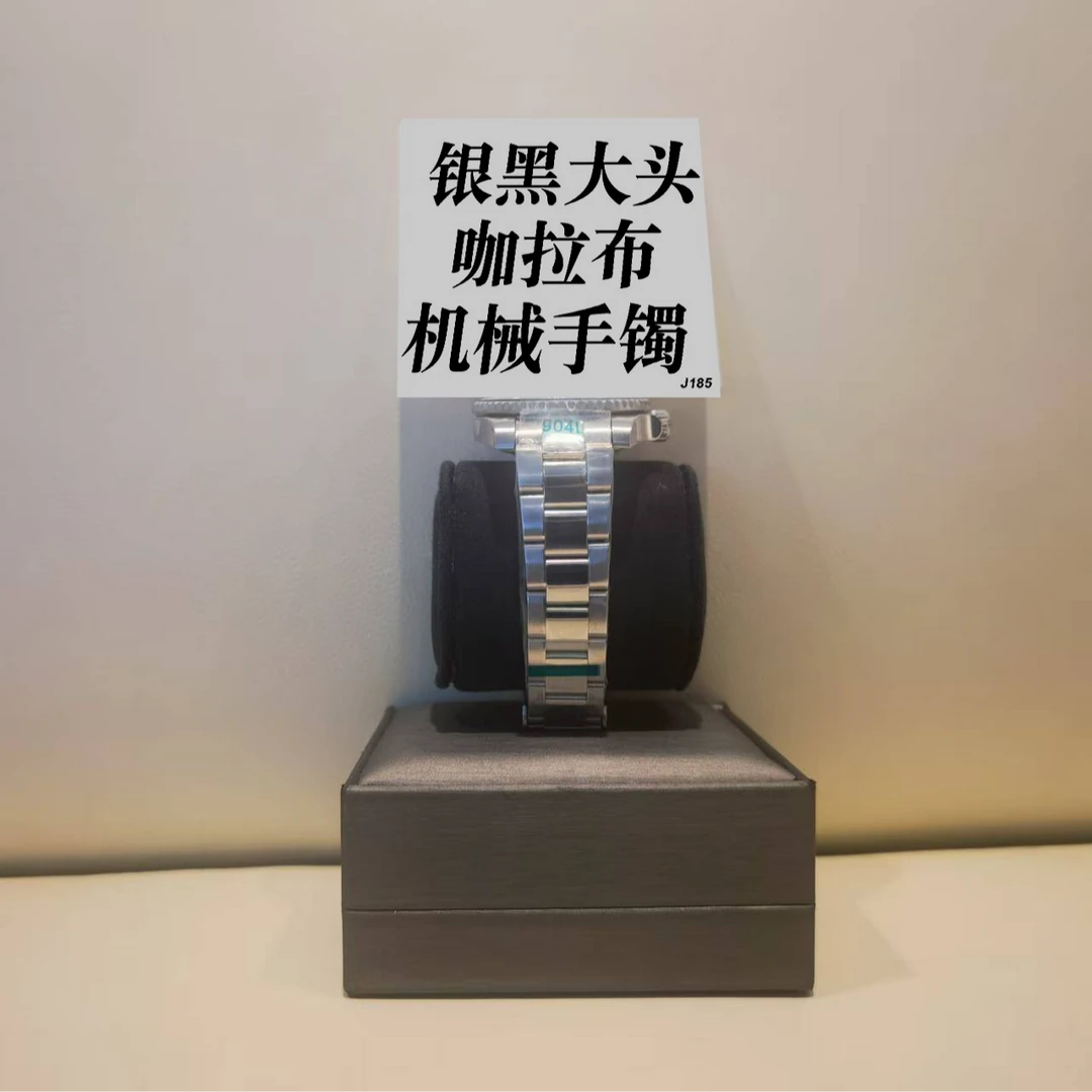 钛钢手镯 银黑大头咖拉布机械手镯 ZF-J185