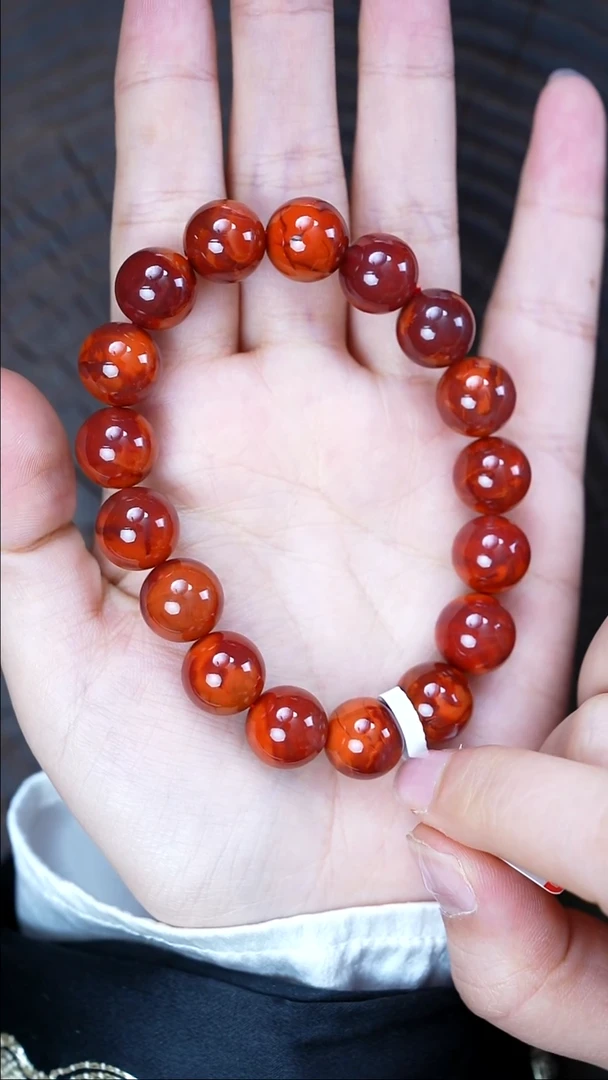 未镶嵌手串南红玛瑙无胶无裂瓦西原矿12mm+42.6g1077