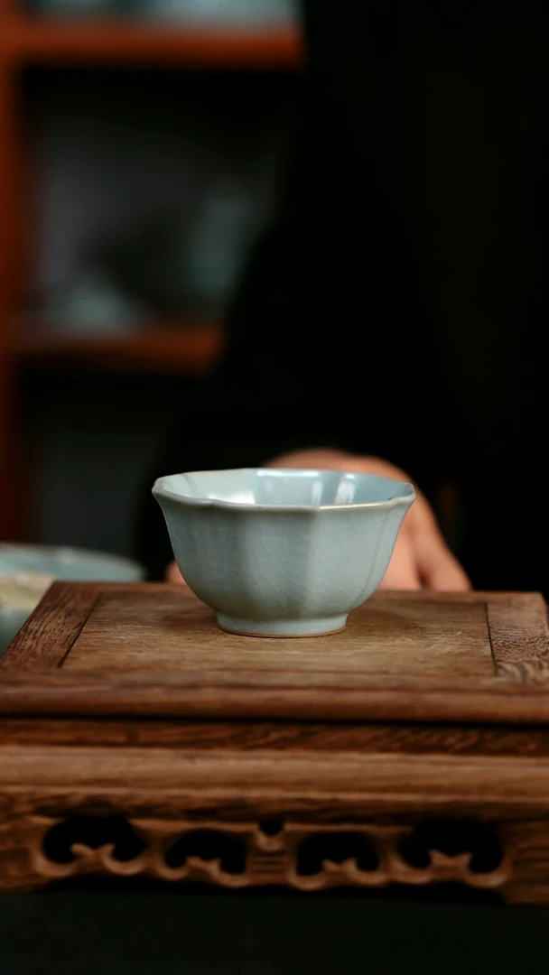 杯子陶浅**然青霁汝窑仿古釉