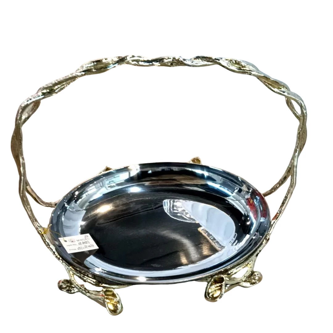 【奇居】316不锈钢手提合金果盘#GP4038A