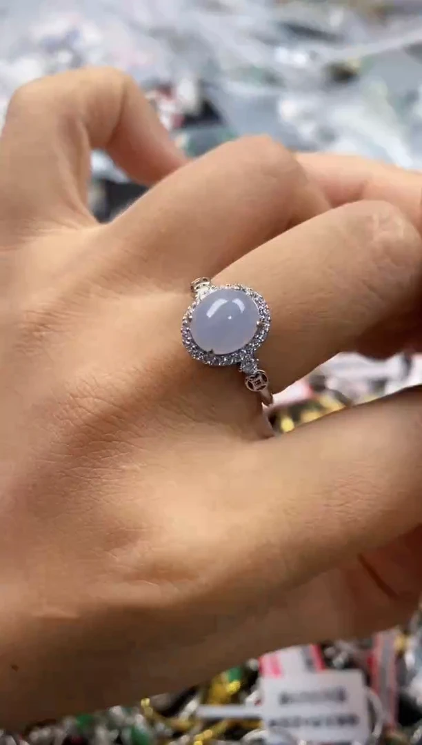 银S925镶嵌戒指翡翠222--4