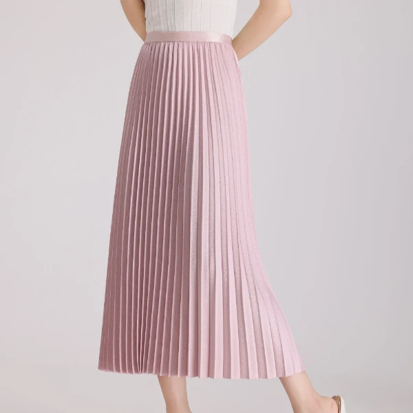 【欧拉女装】夏季新款时尚百搭泡泡百褶裙高腰显瘦松紧腰半身裙