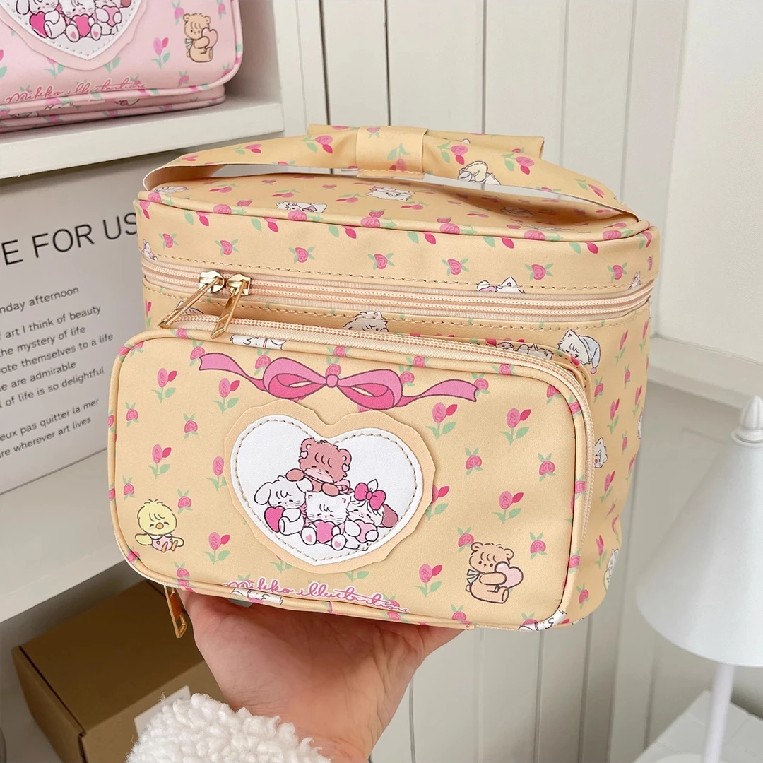 新款防水可爱蝴蝶结化妆包大容量旅行化妆品收纳包护肤品洗漱包