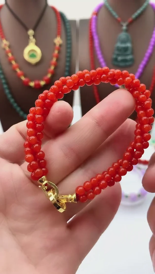 【闪购商品】翡翠手链14K金镶嵌S223手链