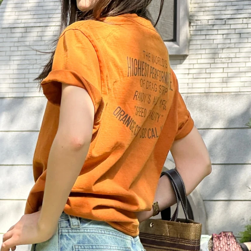 设计感印花时尚百搭宽松短袖t恤2025年夏季新款修身显瘦圆领上衣