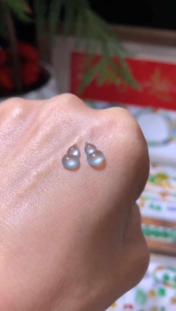 未镶嵌定制翡翠葫芦一对