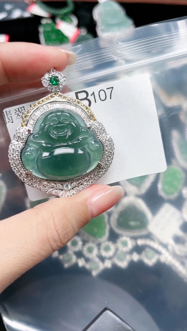【闪购商品】翡翠颈饰未镶嵌赠皮绳107