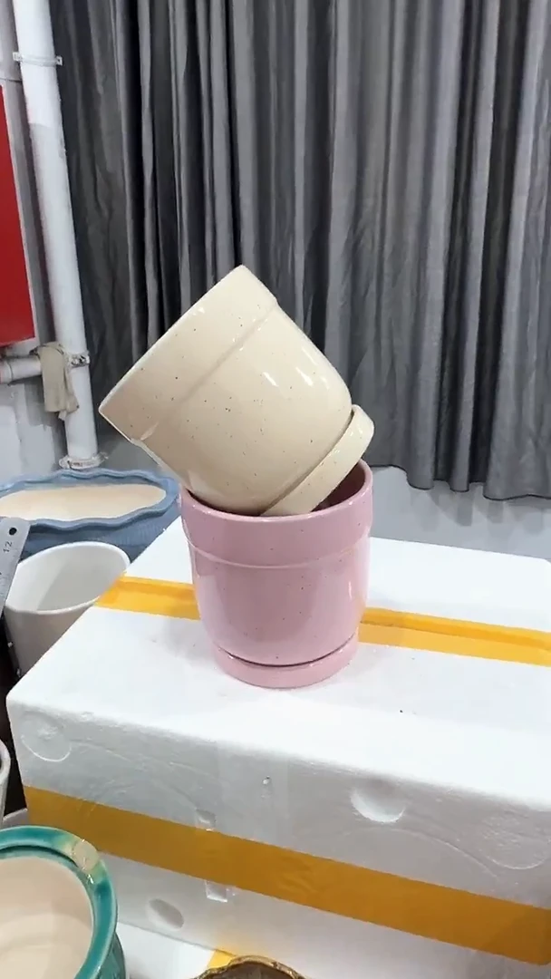 无孔瑕疵陶瓷花盆+E50
