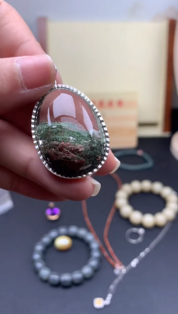 【闪购商品】定制水晶吊坠银S925镶嵌背面有一个孔/////////