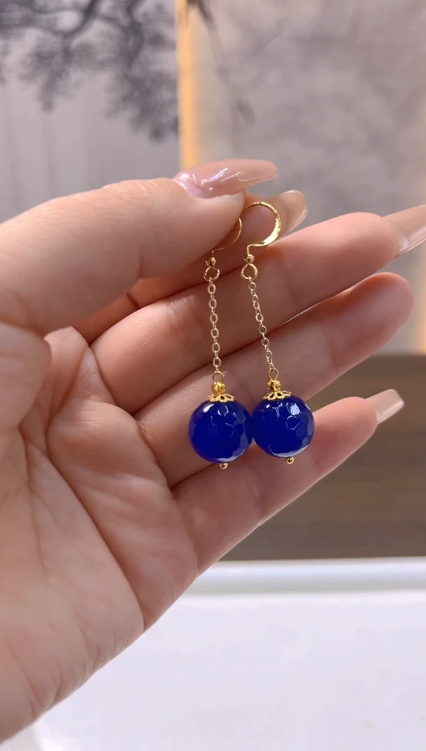 14K金镶嵌耳饰碧玺E306