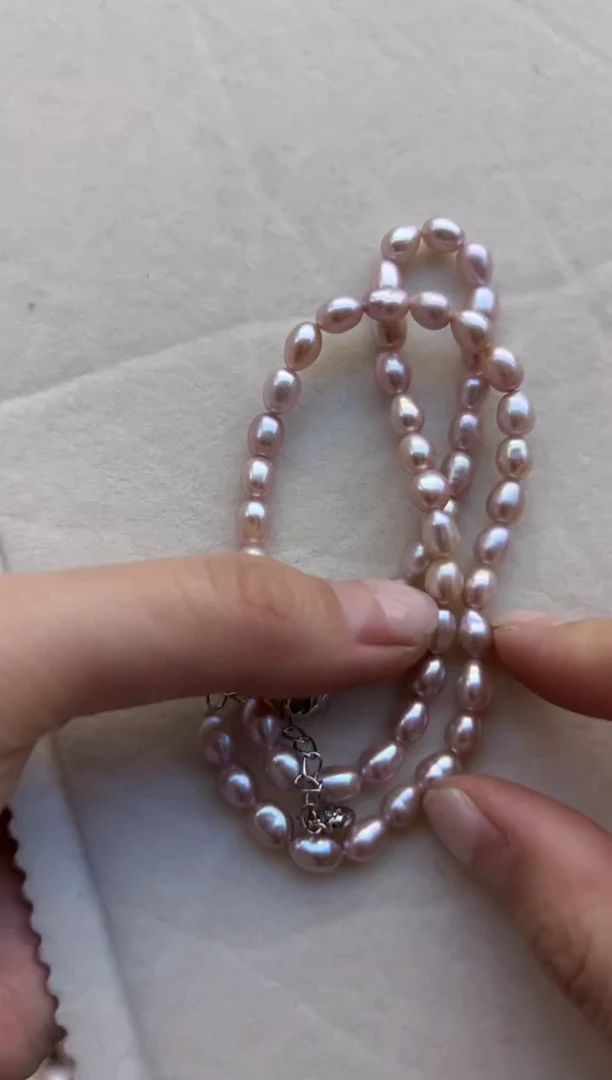 【闪购商品】淡水珍珠120未镶嵌仙女粉*强光珍珠项链