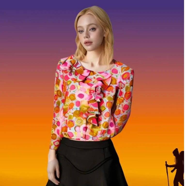 衬衫衬衣碎花长袖时尚打底女士精品2025春夏季宽松品牌女装女