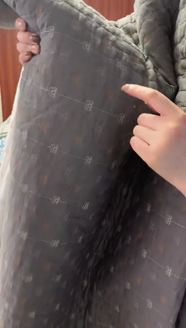 棉230*250深灰蝴蝶刺绣