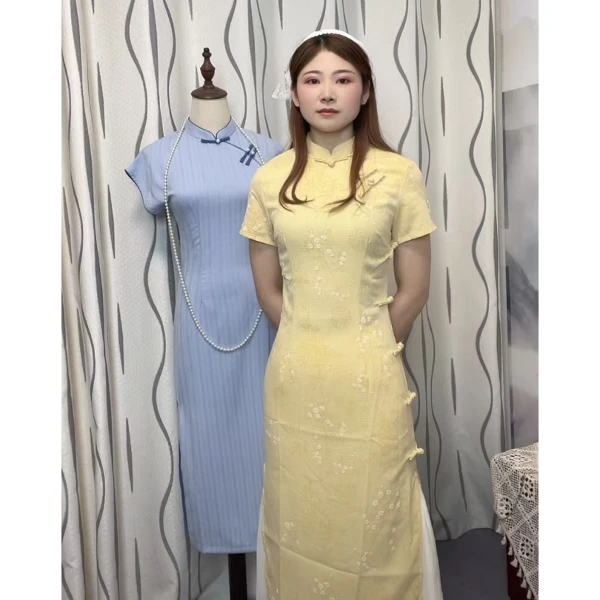 []新中式旗袍日常款复古优雅显瘦年轻小个子连衣裙