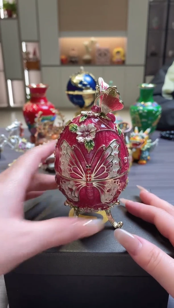 摆件七宝烧珐琅彩首饰盒