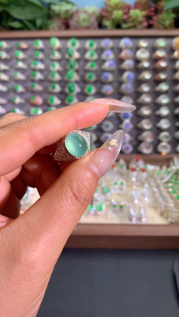 未镶嵌戒指翡翠铜托戒面