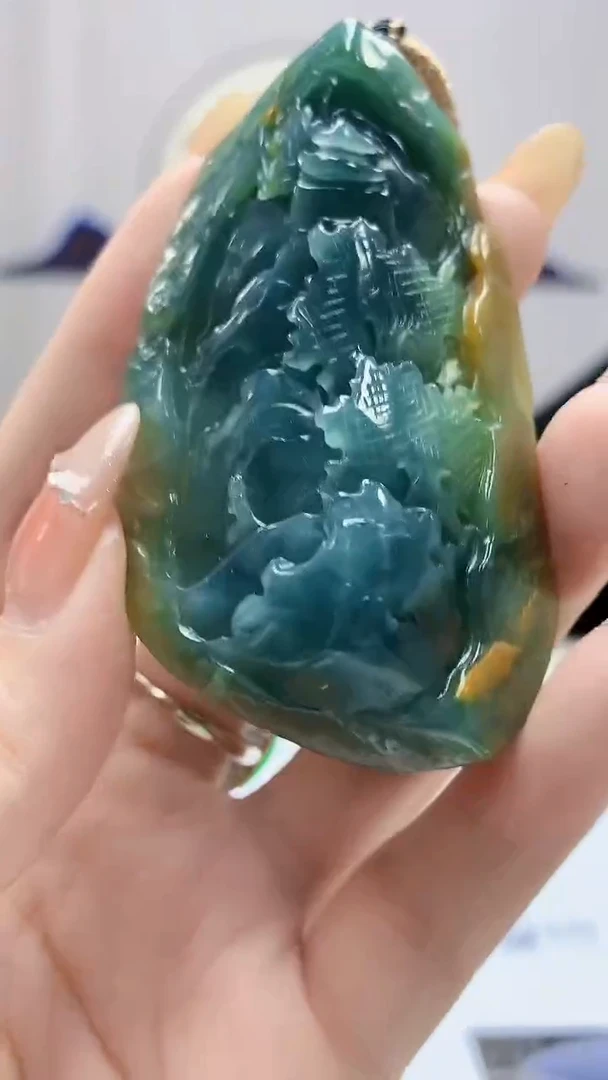 定制翡翠未镶嵌4688DD-毛货挂件65
