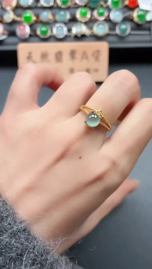 银S925镶嵌戒指翡翠11