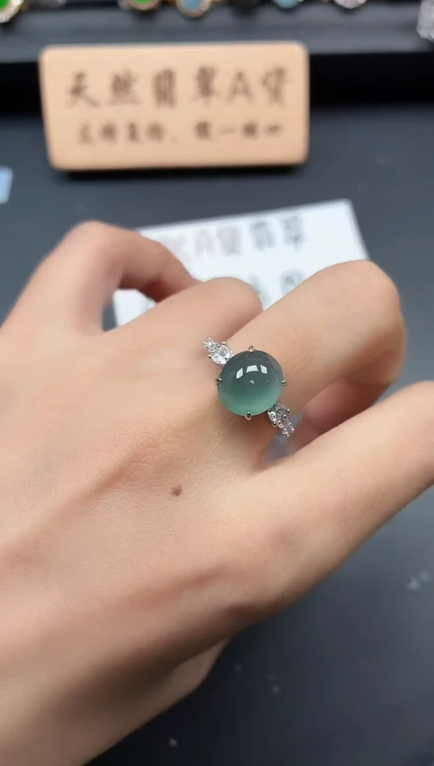 银S925镶嵌戒指翡翠111111