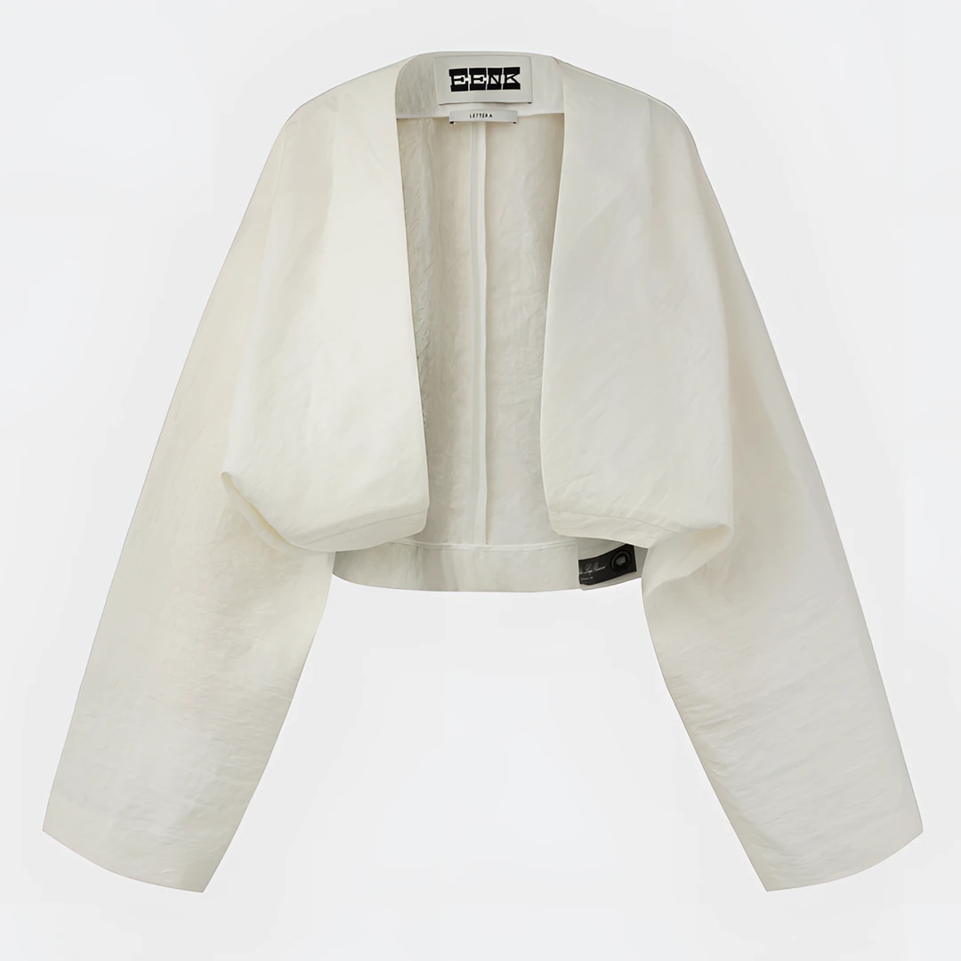 EENK 25春夏新款文艺复古V领开衫女士外套气质显瘦短款上衣