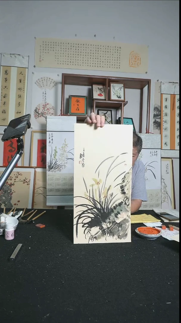 书法兰花/软卡/赵节初老师作品