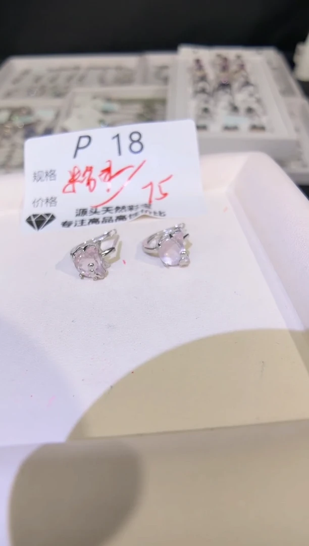 银S925镶嵌耳饰水晶多样性发一P18