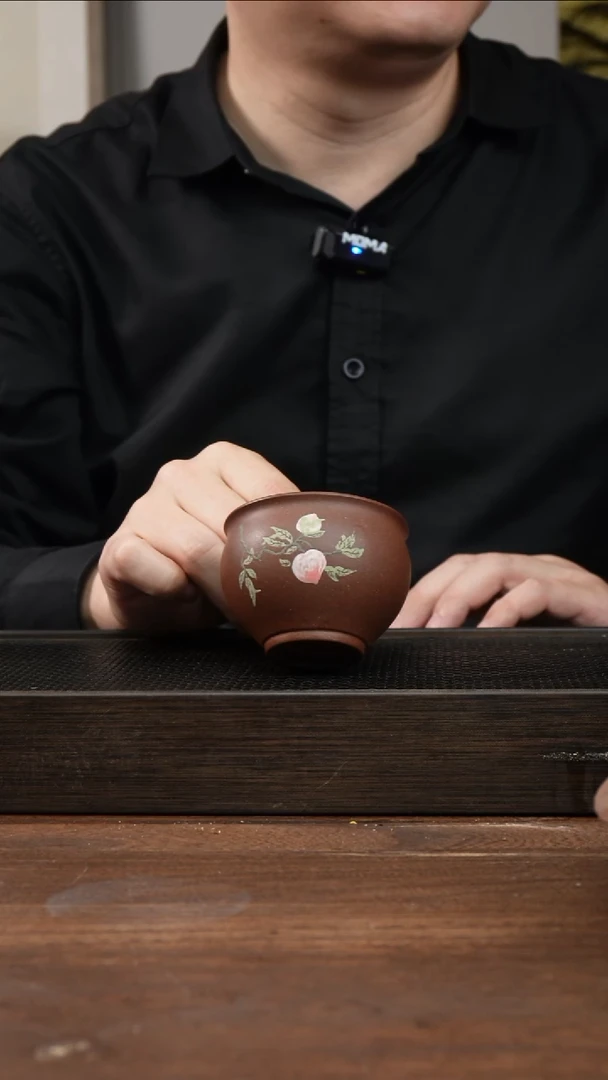 茶杯紫砂紫泥桃子 堆绘  主人杯 ！