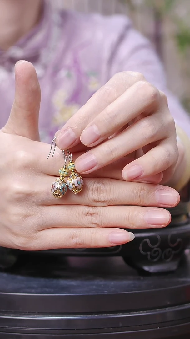 【闪购商品】非遗技艺 景泰蓝金地耳坠