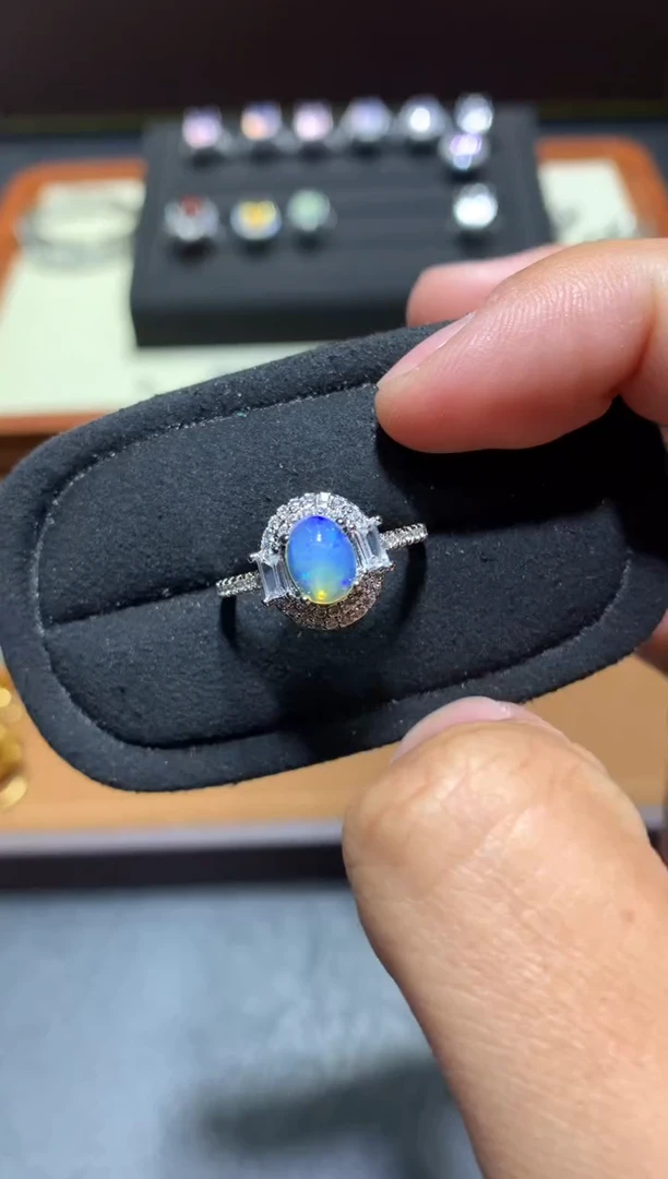 未镶嵌欧泊戒指F18