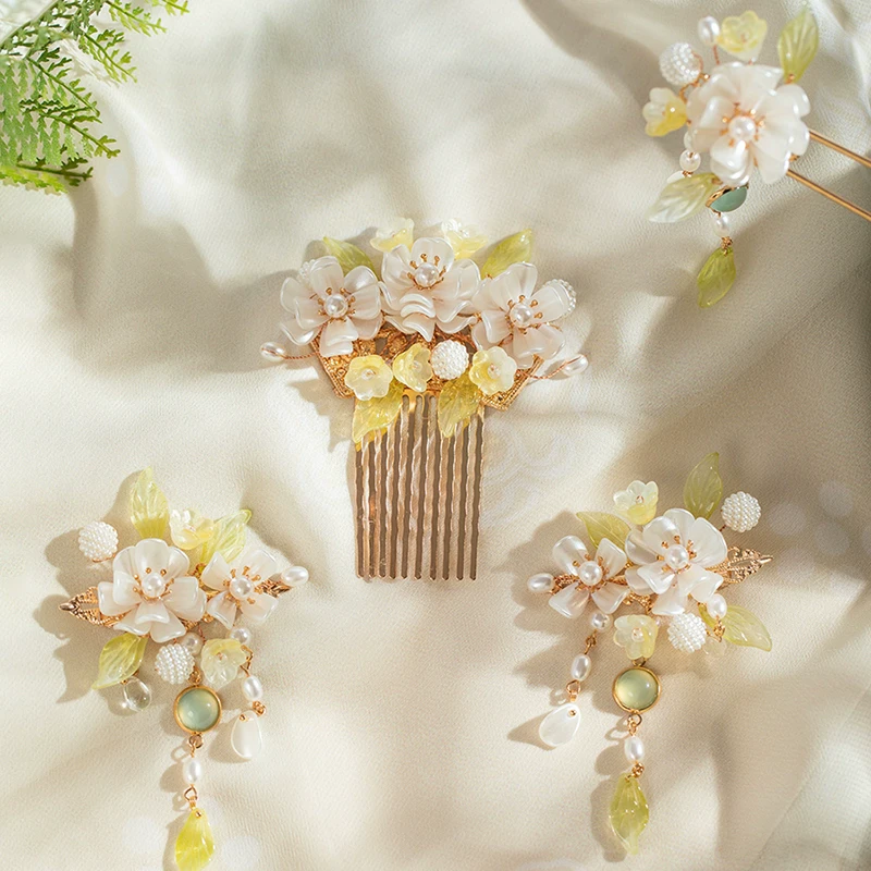 古风配饰汉服发饰铃兰对夹