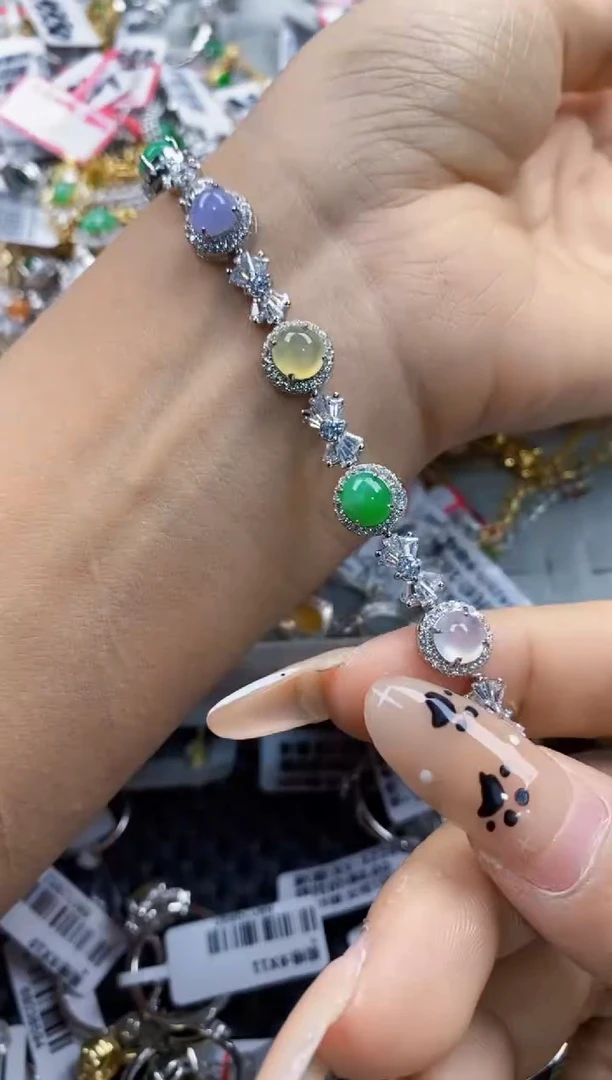 翡翠戒指银S925镶嵌6666666   10