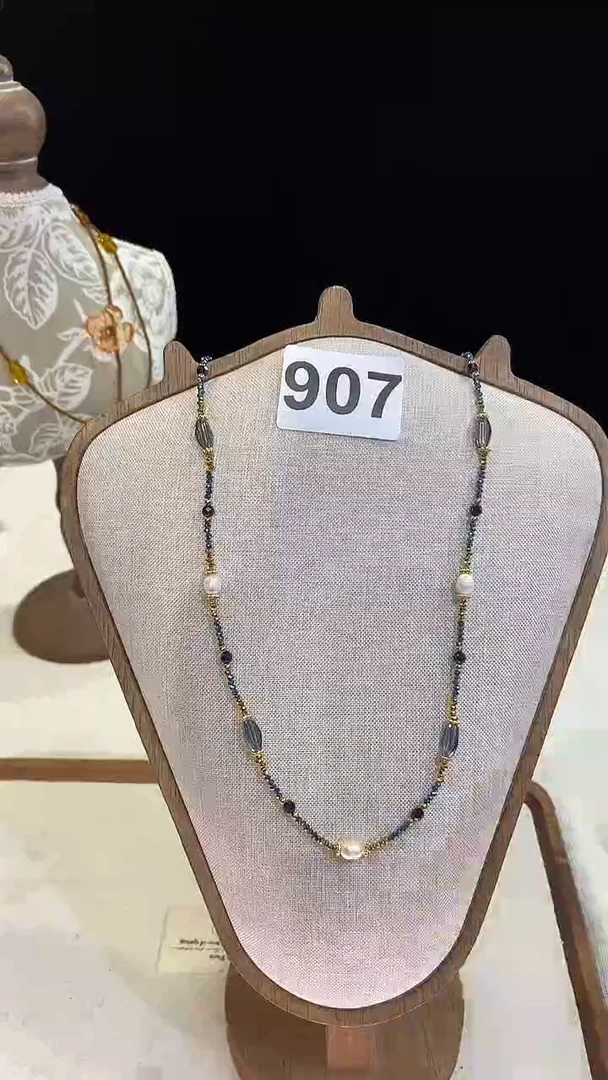 项链钛钢淡水珍珠907