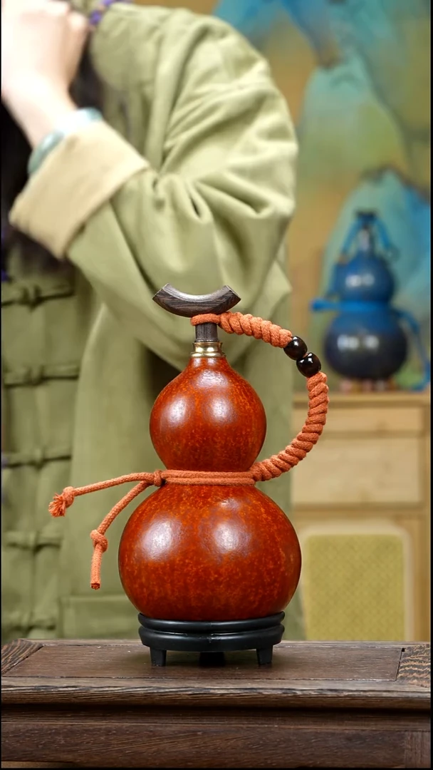YY093精品藏绳款天然酒葫芦（一物一拍）+原色小手捏