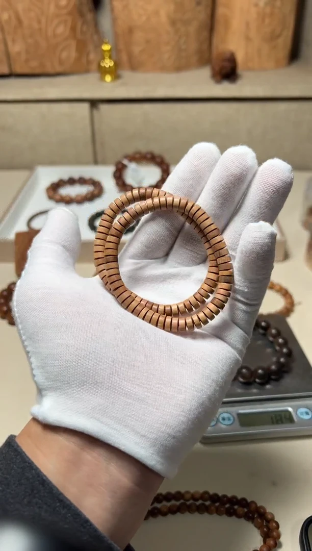 檀香木手串/手链微瑕 四抛药片3x7老山檀香