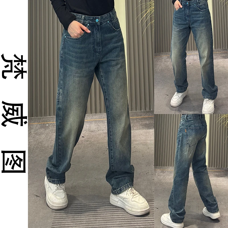 春夏新款牛仔裤男款男士直筒高端夏季休闲显瘦复古蓝色3357