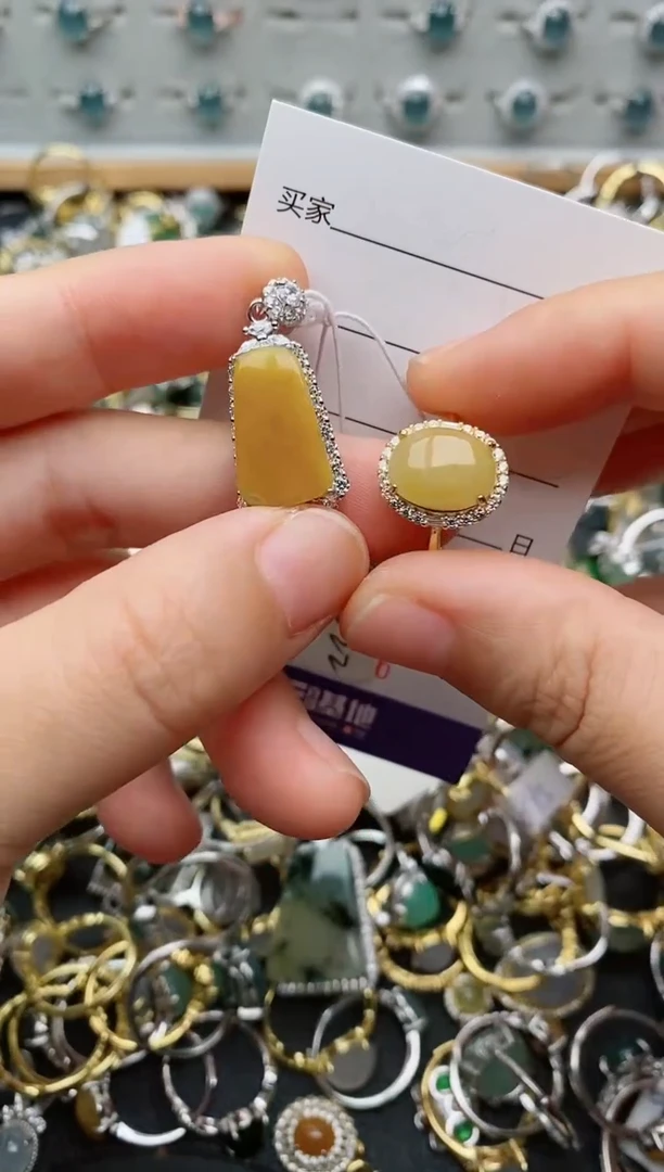 银S925镶嵌戒指翡翠.5786