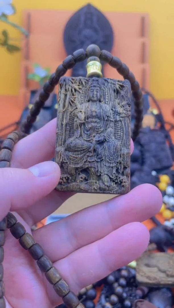 【闪购商品】贡木把件芽庄白棋楠竹林观音*6/6