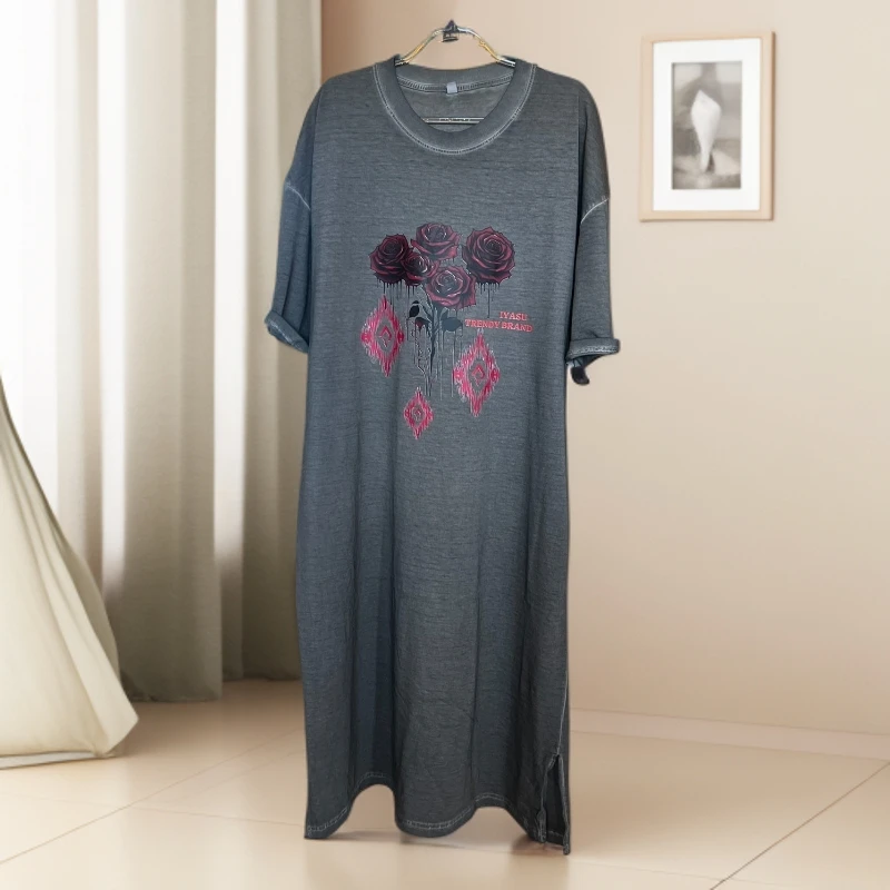 (已登记版权禁止搬运)IYaSuT恤裙民族风夏季短袖渐变t恤春夏