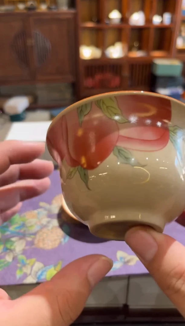 大桃盖碗茶具茶具
