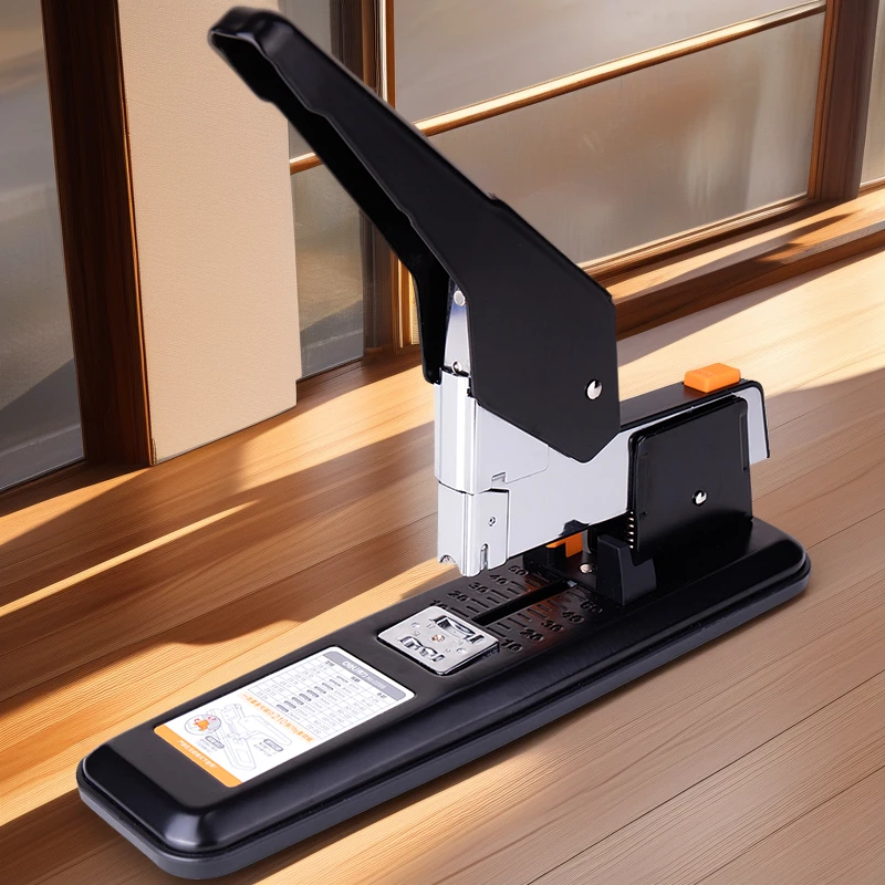 得力订书机大号加厚长臂订书针大型订书器重型省力大号订书器