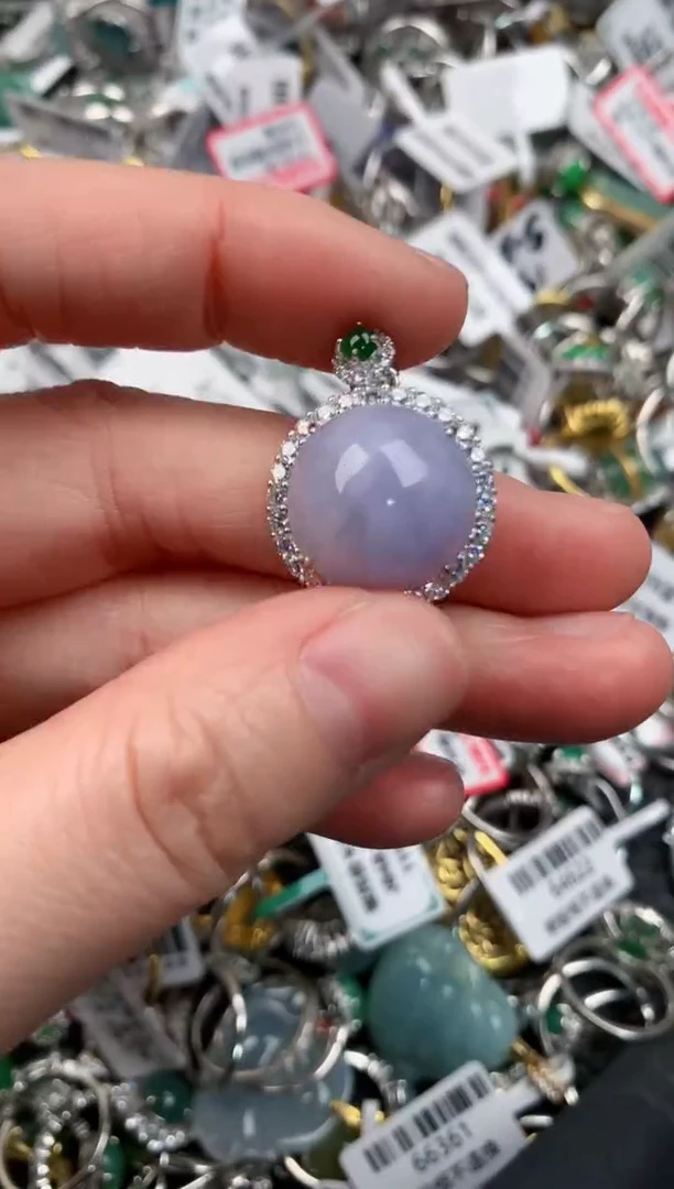 银S925镶嵌戒指翡翠1111---5