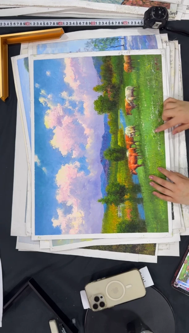 油画【新品含装裱】朝鲜画家原创手绘油画作品