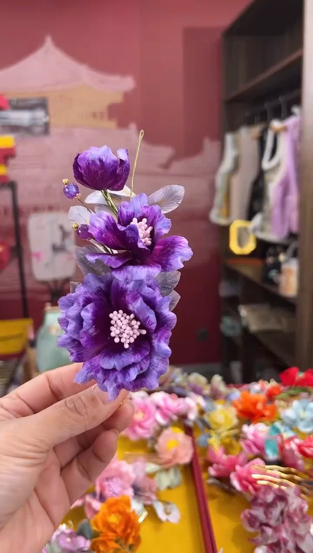 【闪购商品】刺绣非遗绒花（发饰）