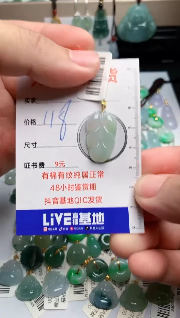 翡翠18K金镶嵌颈饰1