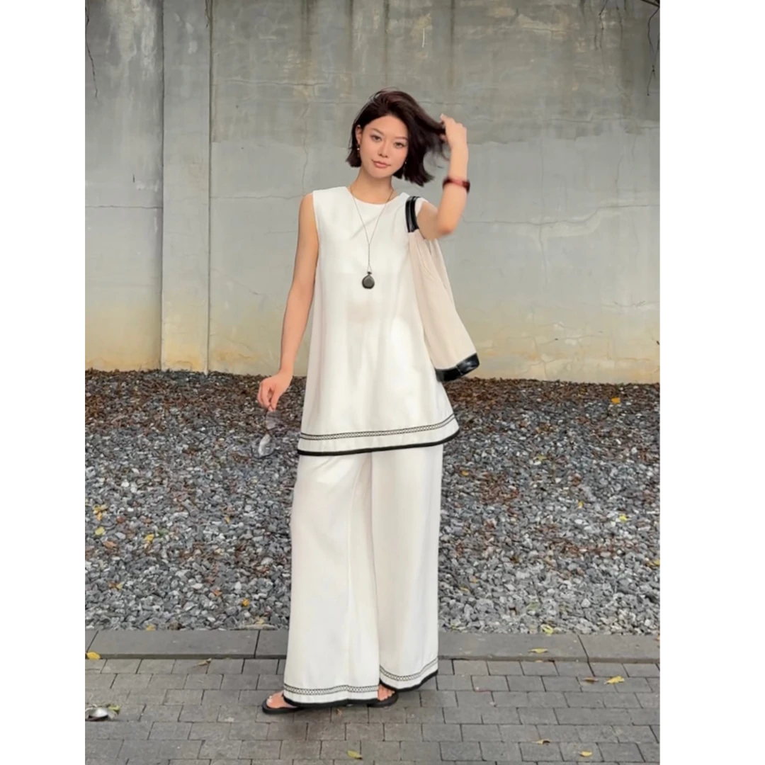 「松弛气息」2025夏季极简度假风优雅简约百搭高级感套装XY001-159