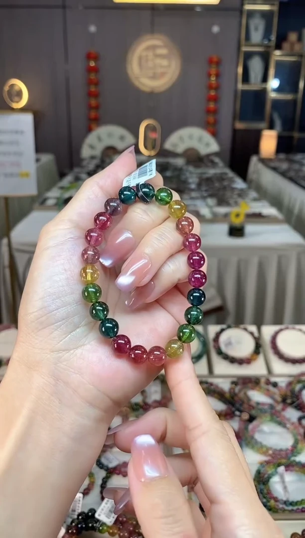 未镶嵌冰透净体老矿碧玺色标单圈8mm+碧玺H****?hon多样性发一条